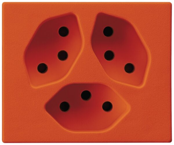 Produktbild FLF 313 103  -  FLF-Steckdose 3xT13-parallel, orange mit Steckklemmen